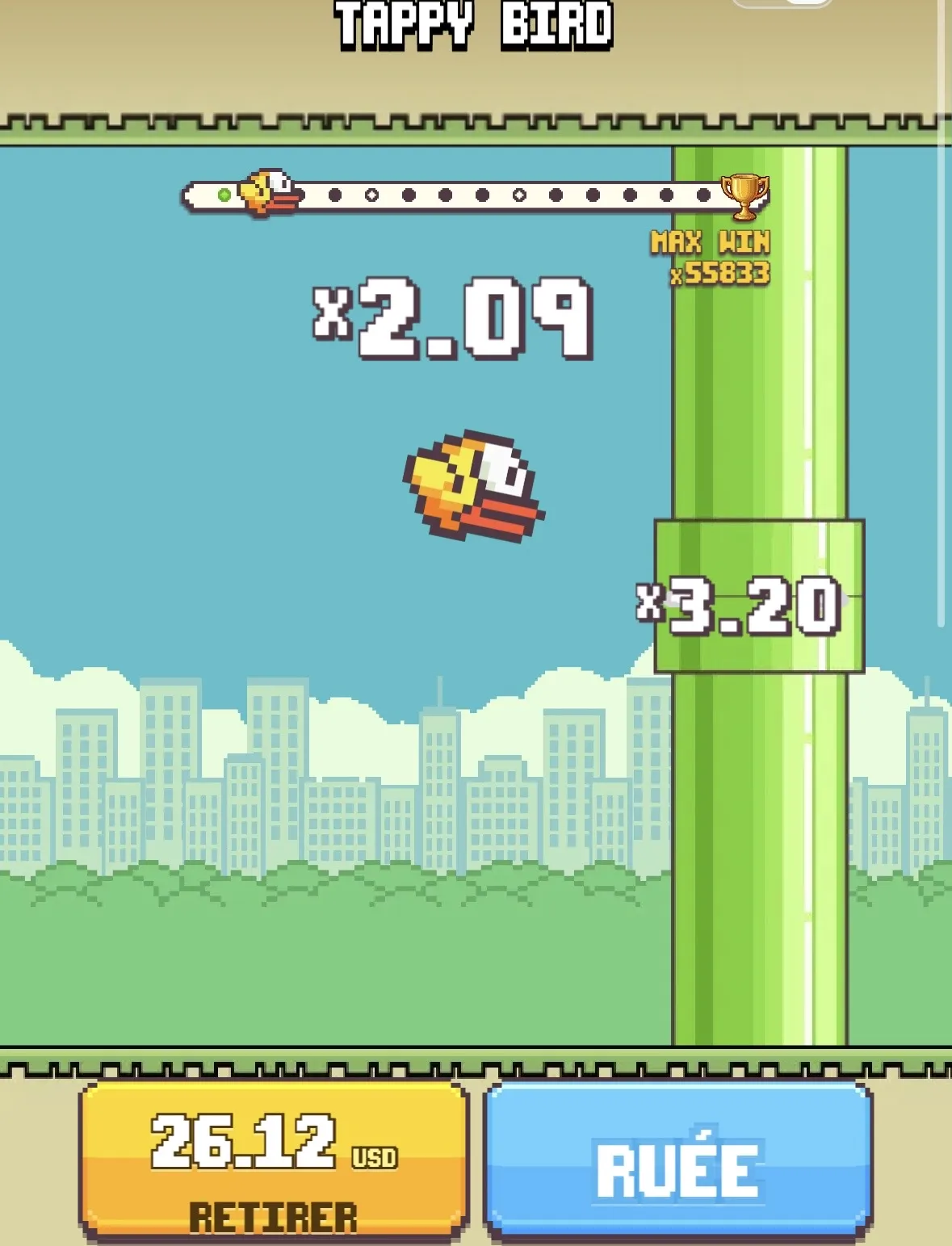 Le déroulé d'une partie de Tappy Bird Le déroulé d'une partie de Tappy Bird